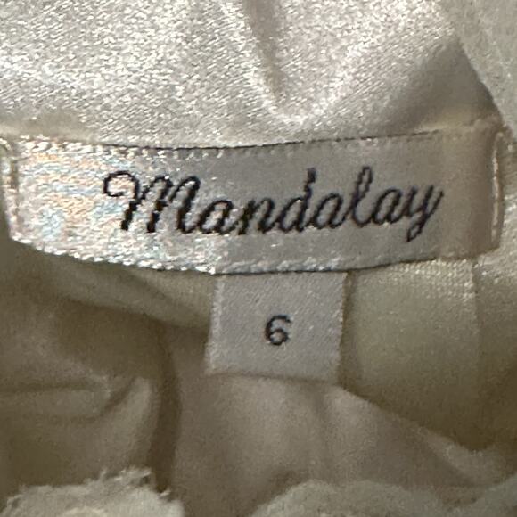 Mandalay Gown 6 Maxi Mermaid V-Neck Ruffle Satin White NWT Bridal Fairy - Picture 7 of 9